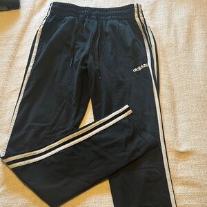 Adidas Black Joggers with White Accents